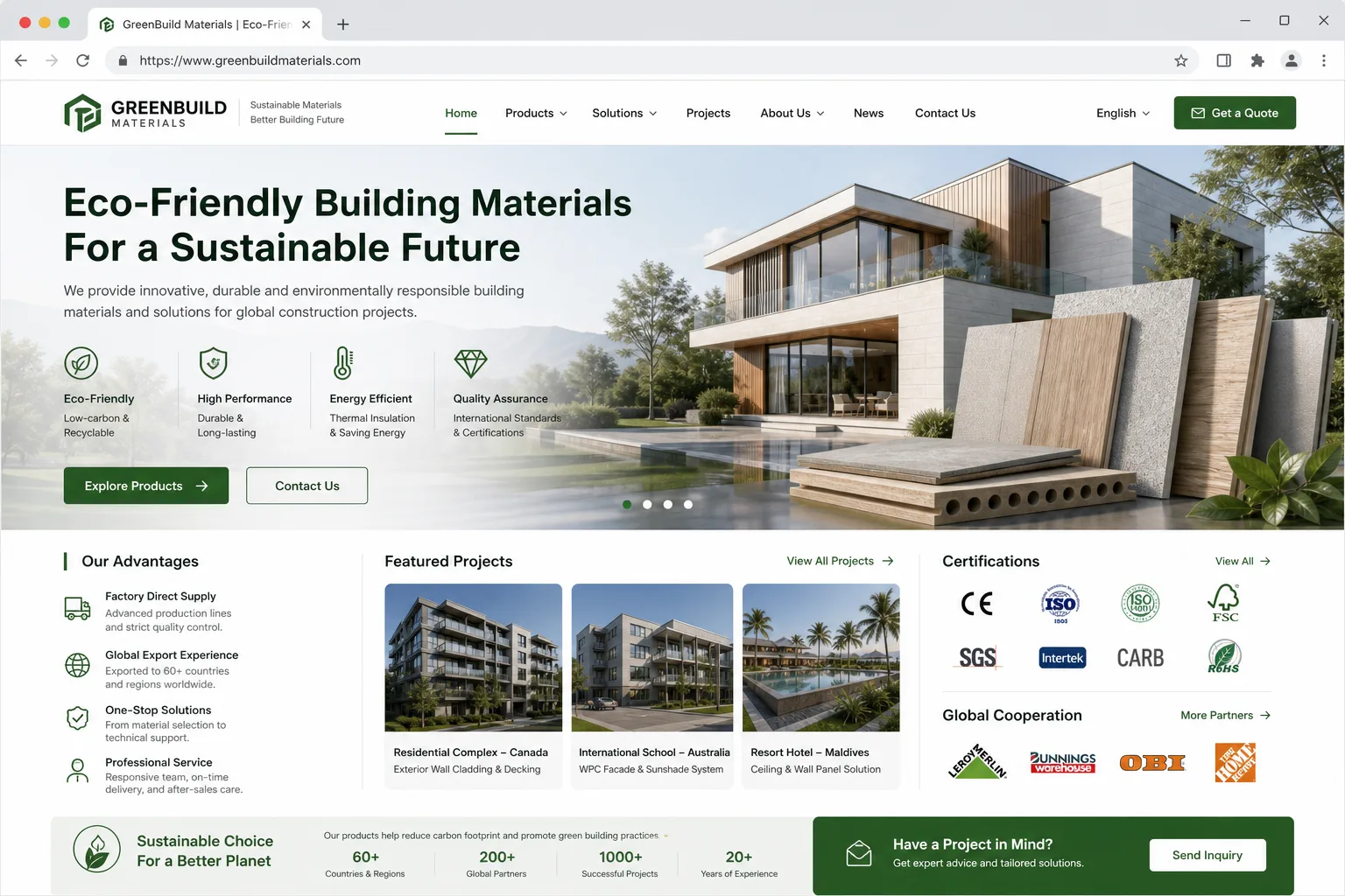 绿色建材目标市场外贸网站成品