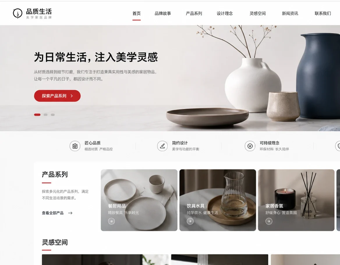 生活品牌官网首屏效果图