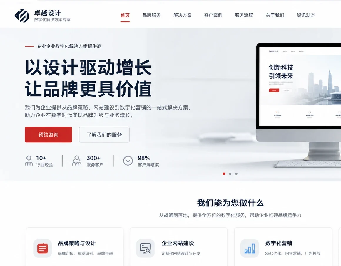 服务品牌官网首屏效果图